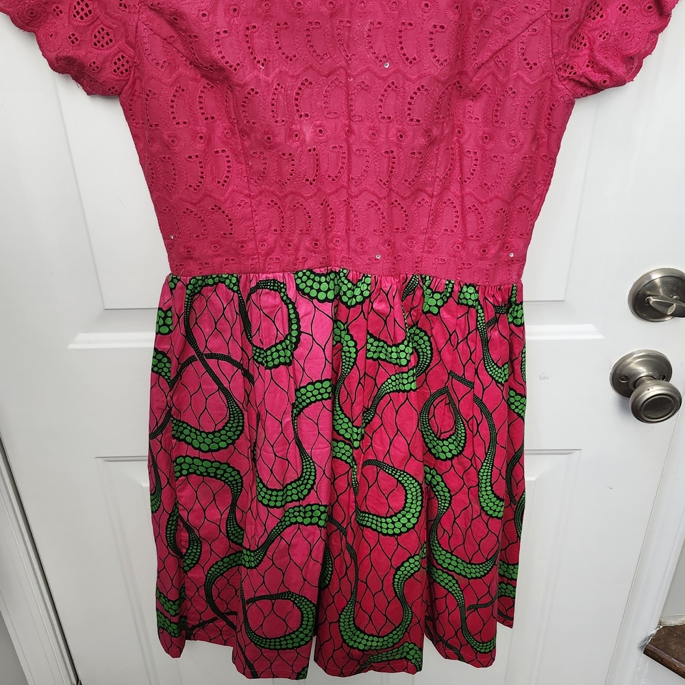 Vibrant Pink and Green Kids Dress